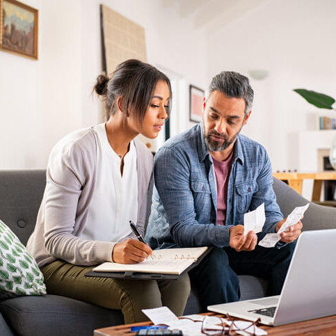 couple doing finances