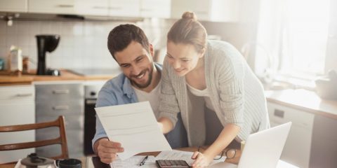 Couple looks at finances